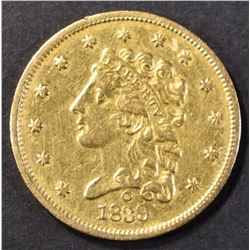 1839-O $2.5 CLASSIC HEAD GOLD AU/BU OLD CLEANING