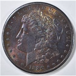 1886-S MORGAN DOLLAR CH BU RAINBOW COLOR!