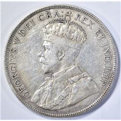 1916 CANADIAN FIFTY CENTS, XF!