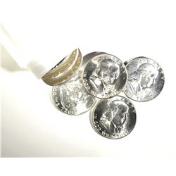 BU ROLL OF 1962-D FRANKLIN HALF DOLLARS