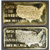 Image 2 : 2-HAMILTON MINT GOLD PLATED 1oz SILVER BARS