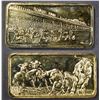 Image 1 : 2-HAMILTON MINT GOLD PLATED 1oz SILVER BARS