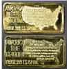 Image 2 : 2-HAMILTON MINT GOLD PLATED 1oz SILVER BARS