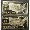 Image 2 : 2-HAMILTON MINT GOLD PLATED 1oz SILVER BARS