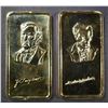 Image 1 : 2-HAMILTON MINT GOLD PLATED 1oz SILVER BARS