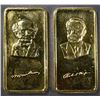 Image 1 : 2-HAMILTON MINT GOLD PLATED 1oz SILVER BARS