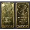 Image 2 : 2-HAMILTON MINT GOLD PLATED 1oz SILVER BARS
