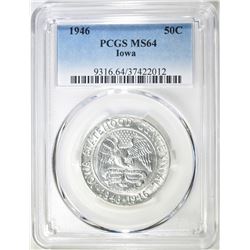 1946 IOWA COMMEM HALF PCGS MS-64
