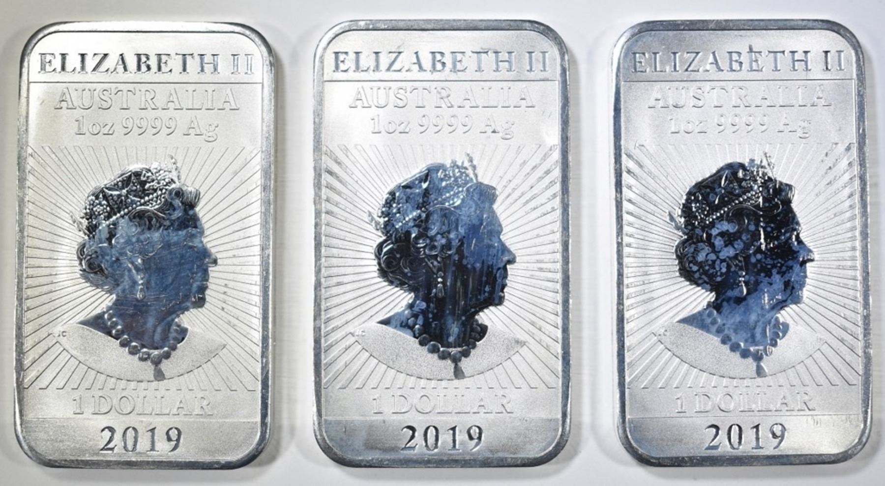 3-PERTH MINT ONE OUNCE SILVER RECTANGULAR COINS