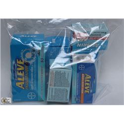 BAG OF ASSORTED ALEVE AND ASPIRIN