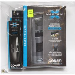 CONAIR MAX TRIM RECHARGEABLE BEARD TRIMMER WITH