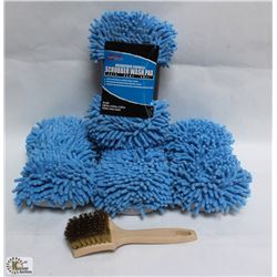 BOX OF MEGUIARS SCRUBBER WASH PADS AND ONE WIRE