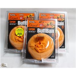 LOT OF 3 LARGE BUFF BALLS