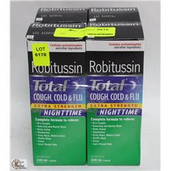 4 BOXES OF ROBITUSSIN COUGH COLD AND FLU NIGHTIME