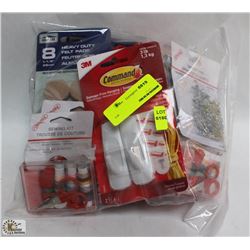 BOX OF ASSORTED HOUSEHOLD ITEMS INCL SAFETY PINS,