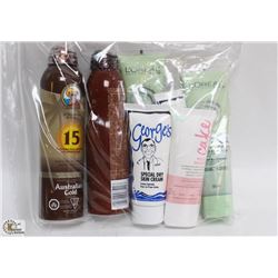 BAG OF MOISTURIZERS, & SUN SCREEN