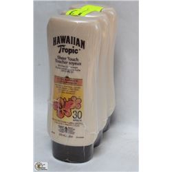 3 BOTTLES OF HAWAIIAN TROPIC SPF30 SUNSCREEN
