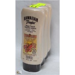 3 BOTTLES OF HAWAIIAN TROPIC SPF30 SUNSCREEN