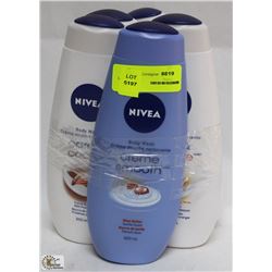 4 BOTTLES OF NIVEA BODY WASH