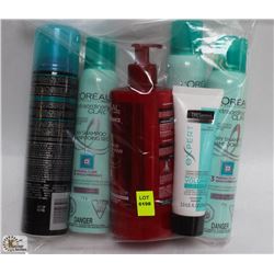 BAG OF ASSORTED HAIR PRODUCTS INCL DRY SHAMPOO,