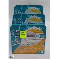 3 BOXES OF 5 GILLETTE VENUS REPLACEMENT RAZOR