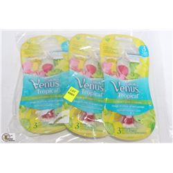 3 PACKS OF 6 GILLETTE VENUS RAZORS