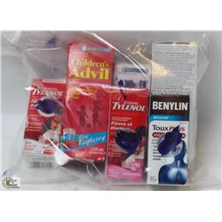 BAG OF ASSORTED ADVIL & TYLENOL LIQUID