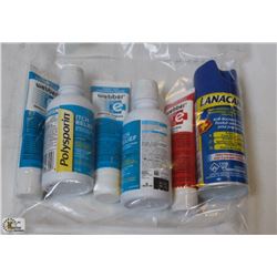 BAG OF FIRST AID OINTMENTS & SPRAY