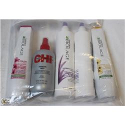 BAG OF ASSORTED HAIR PRODUCTS INCL SHAMPOO