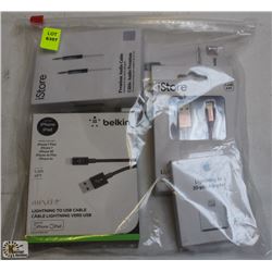 BAG OF ISTORE LIGHTENING CABLES FOR APPLE DEVICES