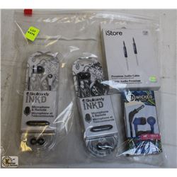 BAG OF ASSORTED HEADPHONES