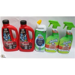 BAG OF 3 FANASTICS CLEANER & 2 DRAINO CLEANER