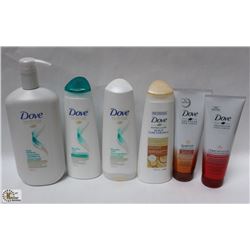 BAG OF ASSORTED DOVE HAIR PRODUCTS