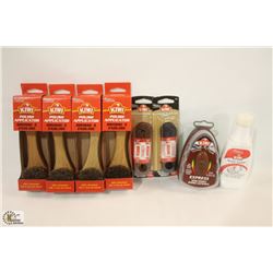 BAG OF ASSORTED KIWI SHOE POLISHING PRODUCTS