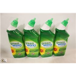 4 BOTTLES OF GREENWORKS TOILET BOWL CLEANER