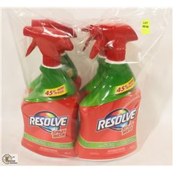 4 BOTTLES OF RESOLVE SPRAY AND WASH