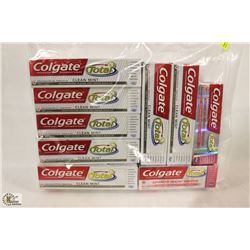 BAG OF 9 COLGATE TOOTHPASTE