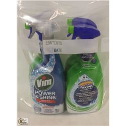 BAG OF ASSORTED BATHROOM CLEANERS