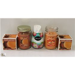 4 PUMPKIN PIE CANDLES AND AN AIR FRESHENER