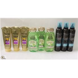 BAG OF ASSORTED HAIR CARE PRODUCTS INCL MOUSSE,
