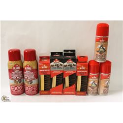BAG OF ASSORTED KIWI SHOE CARE PRODUCTS
