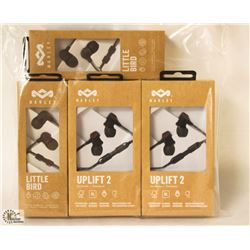 4 PAIRS OF ASSORTED MARLEY EARPHONES