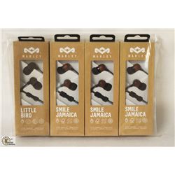 4 PAIRS OF ASSORTED MARLEY EARPHONES