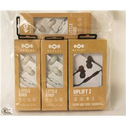4 PAIRS OF ASSORTED MARLEY EARPHONES