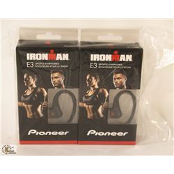 2 PAIRS OF IRON MAN E3 SPORT HEADPHONES