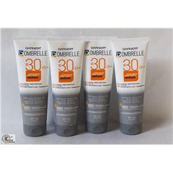 LOT OF 4 GARNIER OMBRELLE 30SPF SUNSCREEN