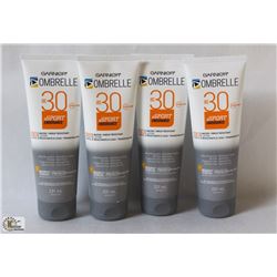 LOT OF 4 GARNIER OMBRELLE 30SPF SUNSCREEN