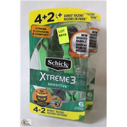 2 PACKS OF SCHICK EXTREME3 SENSITIVE DISPOSABLE
