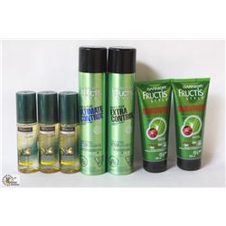 BAG OF ASSORTED HAIR PRODUCTS INCL GEL, HAIRSPRAY,