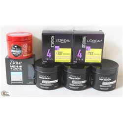 BAG OF ASSORTED CREAM WAX, MESSY PUDDY FOR HAIR